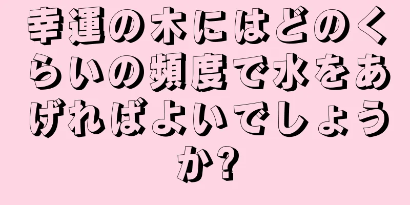 幸運の木にはどのくらいの頻度で水をあげればよいでしょうか?