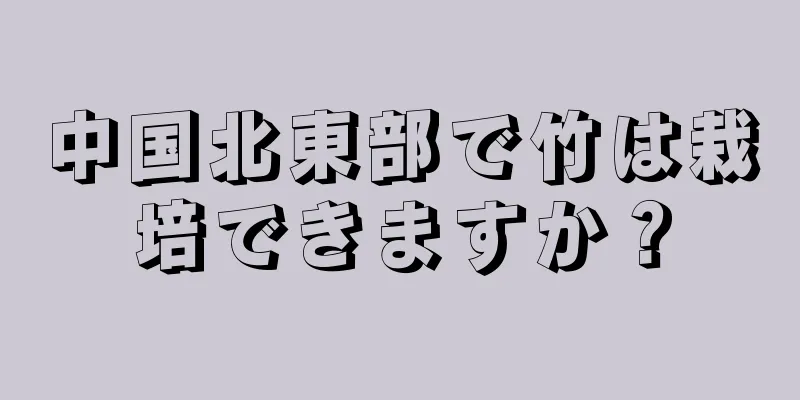 中国北東部で竹は栽培できますか？