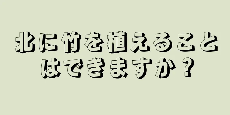 北に竹を植えることはできますか？