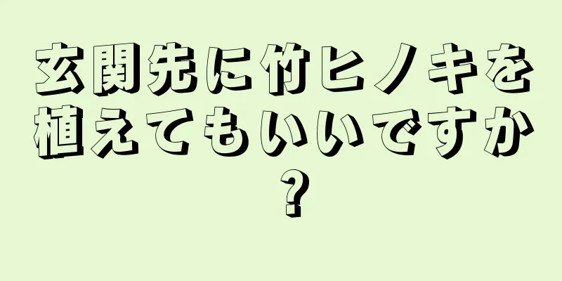 玄関先に竹ヒノキを植えてもいいですか？