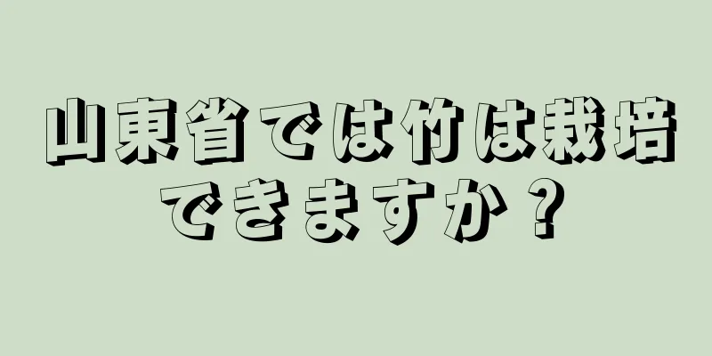 山東省では竹は栽培できますか？