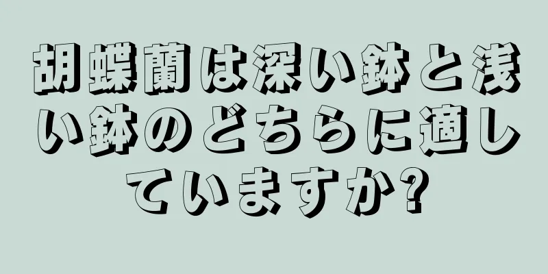胡蝶蘭は深い鉢と浅い鉢のどちらに適していますか?