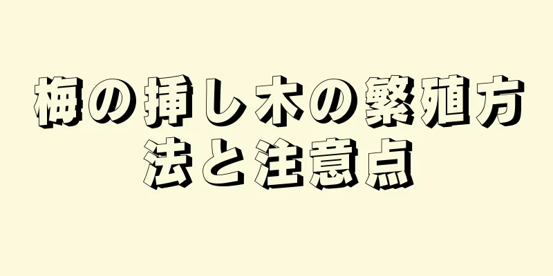 梅の挿し木の繁殖方法と注意点