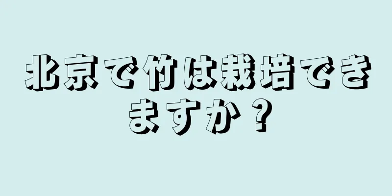 北京で竹は栽培できますか？