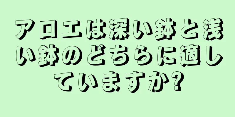 アロエは深い鉢と浅い鉢のどちらに適していますか?