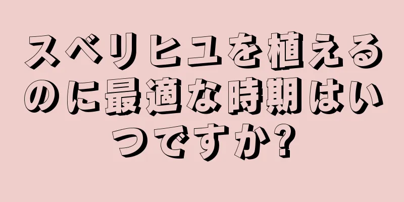 スベリヒユを植えるのに最適な時期はいつですか?