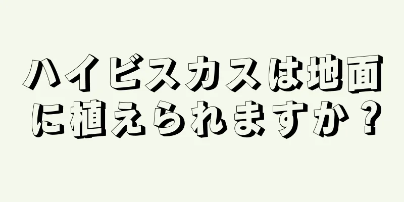 ハイビスカスは地面に植えられますか？