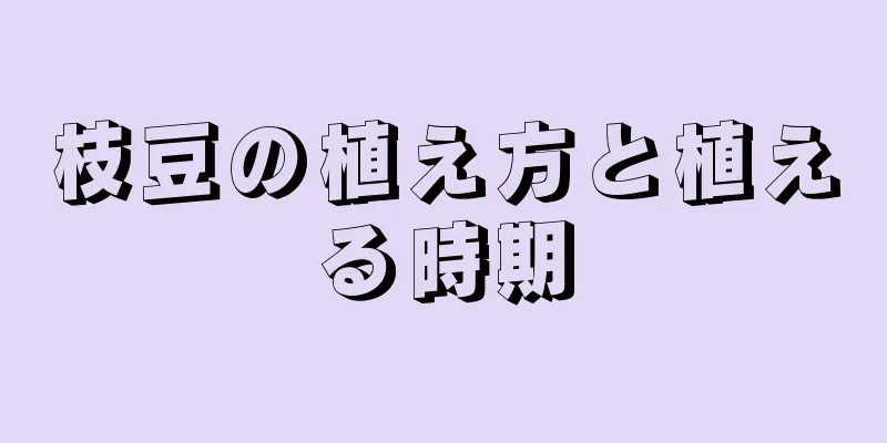 枝豆の植え方と植える時期