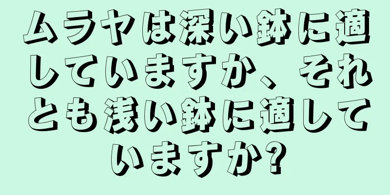 ムラヤは深い鉢に適していますか、それとも浅い鉢に適していますか?