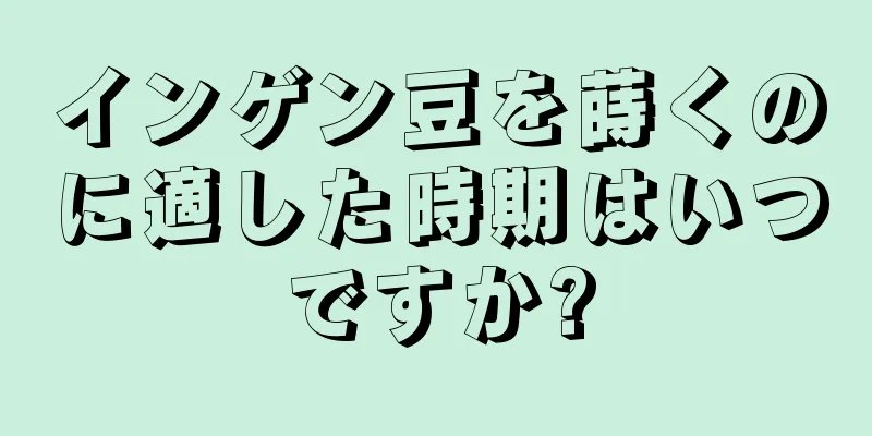 インゲン豆を蒔くのに適した時期はいつですか?