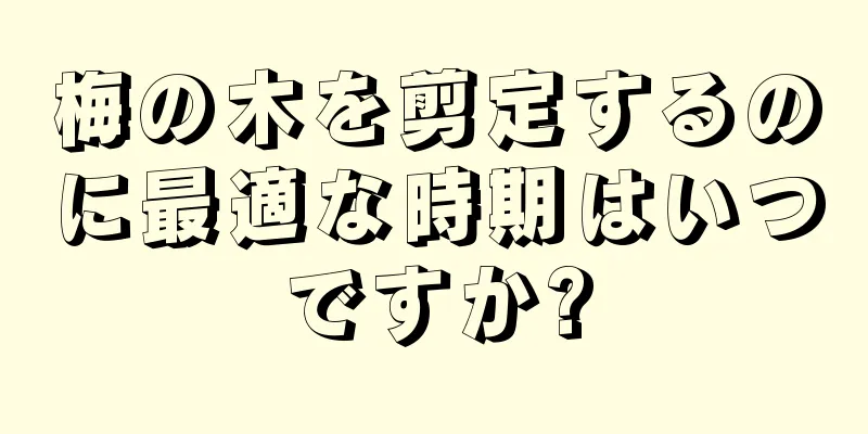 梅の木を剪定するのに最適な時期はいつですか?