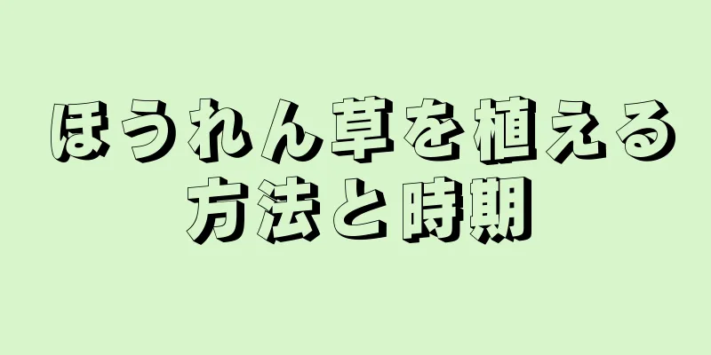 ほうれん草を植える方法と時期
