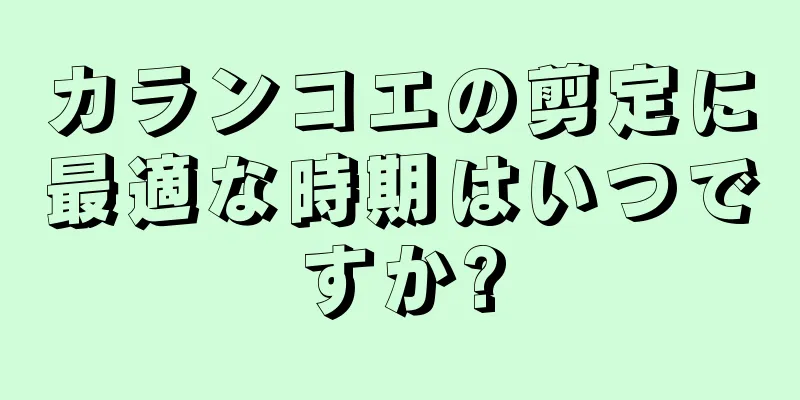 カランコエの剪定に最適な時期はいつですか?