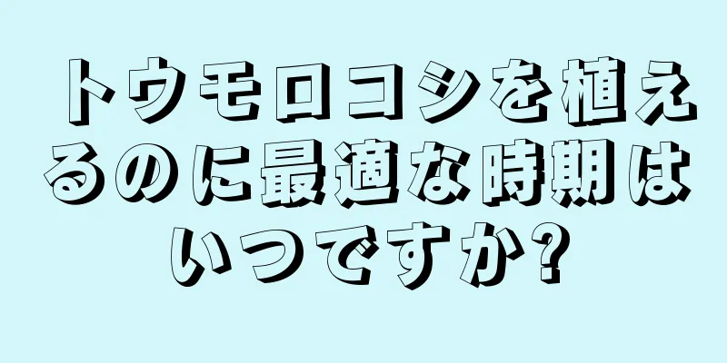 トウモロコシを植えるのに最適な時期はいつですか?