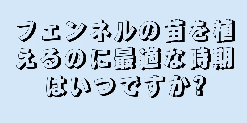 フェンネルの苗を植えるのに最適な時期はいつですか?
