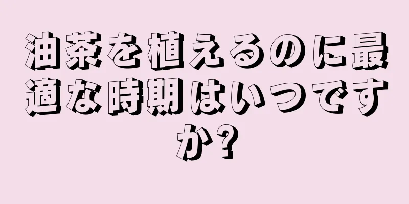 油茶を植えるのに最適な時期はいつですか?