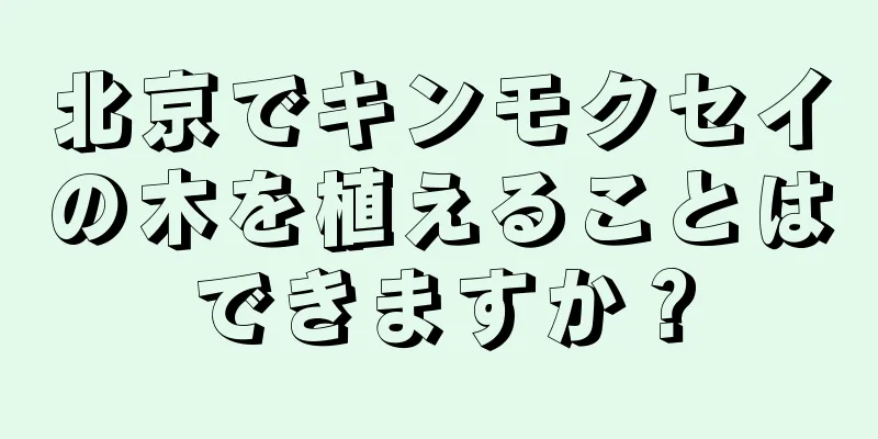 北京でキンモクセイの木を植えることはできますか？