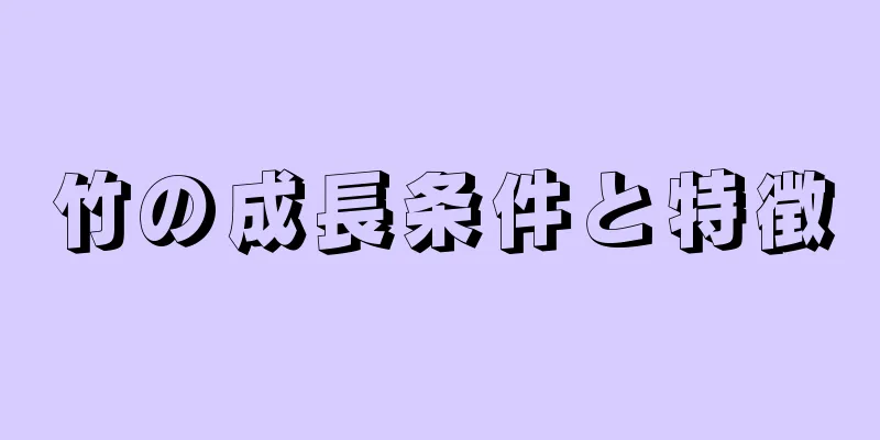 竹の成長条件と特徴