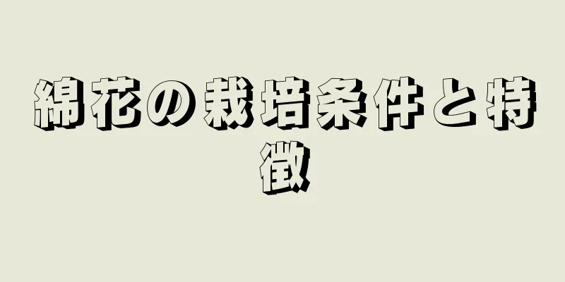 綿花の栽培条件と特徴