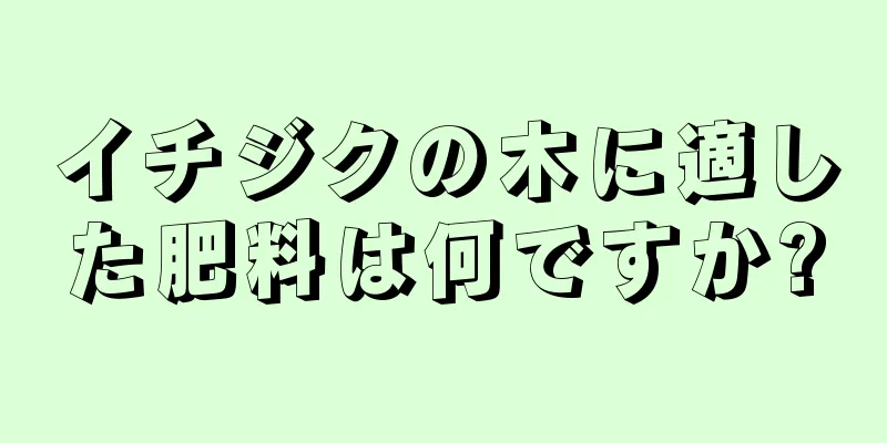 イチジクの木に適した肥料は何ですか?