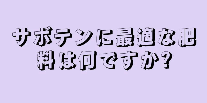 サボテンに最適な肥料は何ですか?