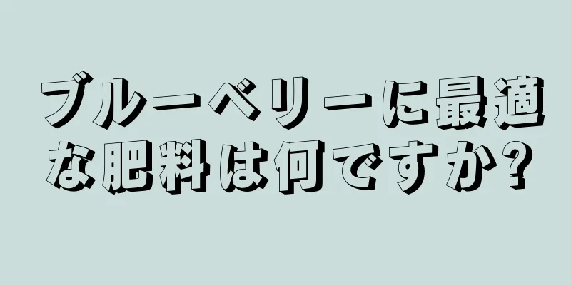 ブルーベリーに最適な肥料は何ですか?