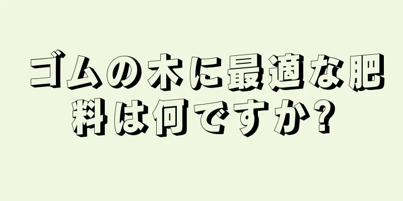 ゴムの木に最適な肥料は何ですか?