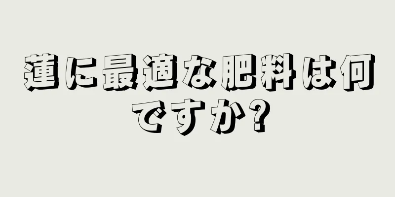 蓮に最適な肥料は何ですか?