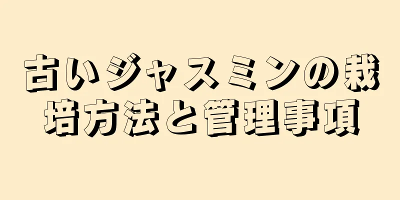 古いジャスミンの栽培方法と管理事項