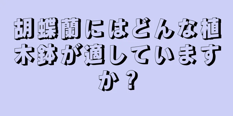 胡蝶蘭にはどんな植木鉢が適していますか？