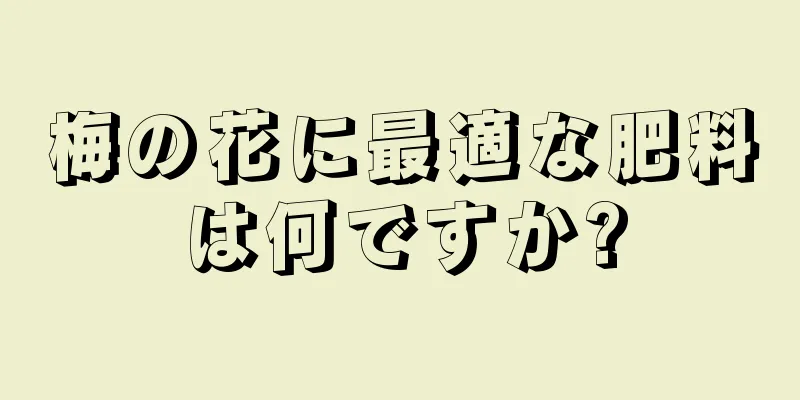 梅の花に最適な肥料は何ですか?
