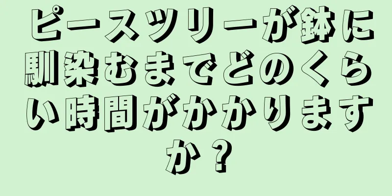 ピースツリーが鉢に馴染むまでどのくらい時間がかかりますか？