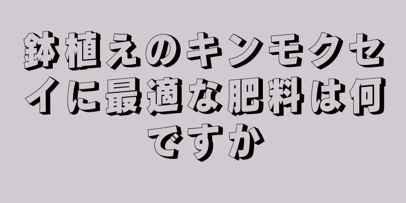 鉢植えのキンモクセイに最適な肥料は何ですか