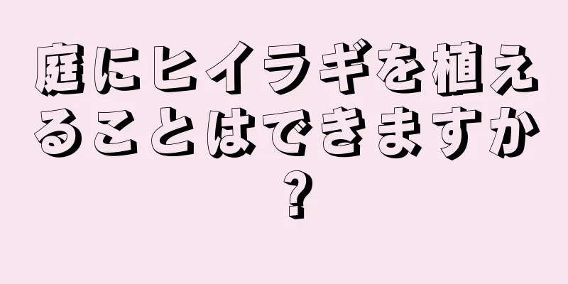 庭にヒイラギを植えることはできますか？
