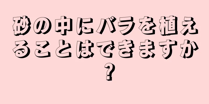 砂の中にバラを植えることはできますか？