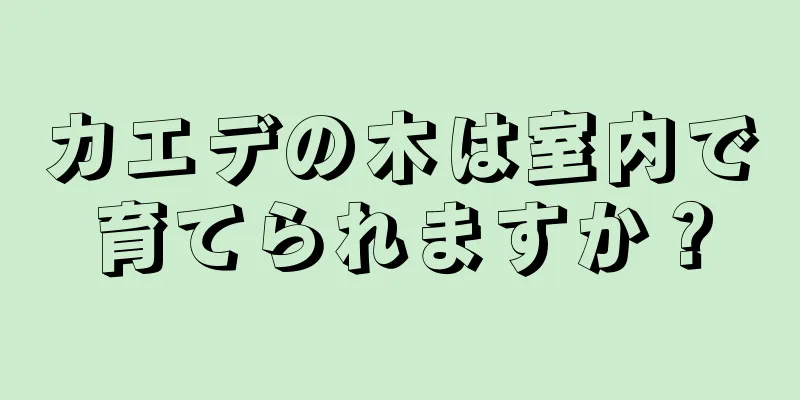カエデの木は室内で育てられますか？