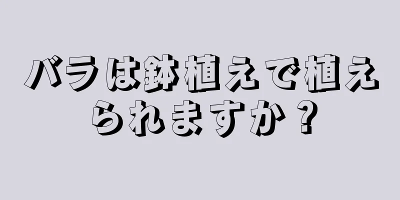 バラは鉢植えで植えられますか？