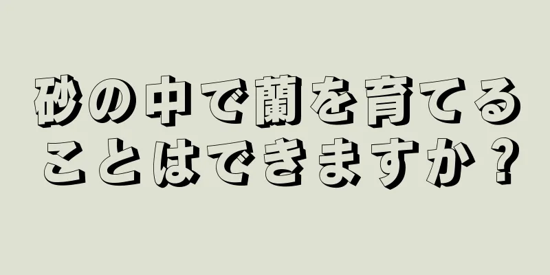 砂の中で蘭を育てることはできますか？