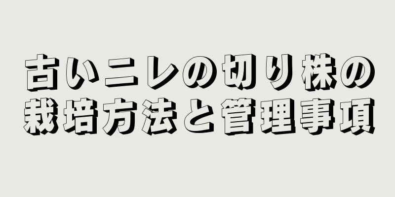 古いニレの切り株の栽培方法と管理事項