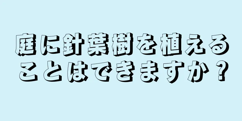 庭に針葉樹を植えることはできますか？
