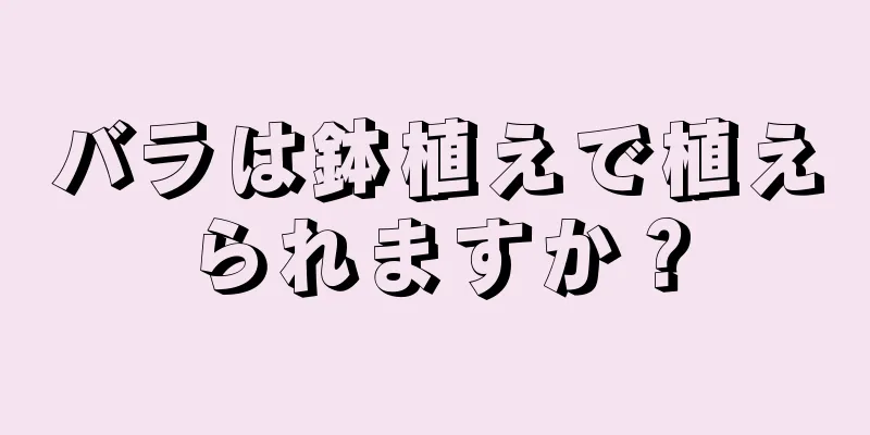 バラは鉢植えで植えられますか？