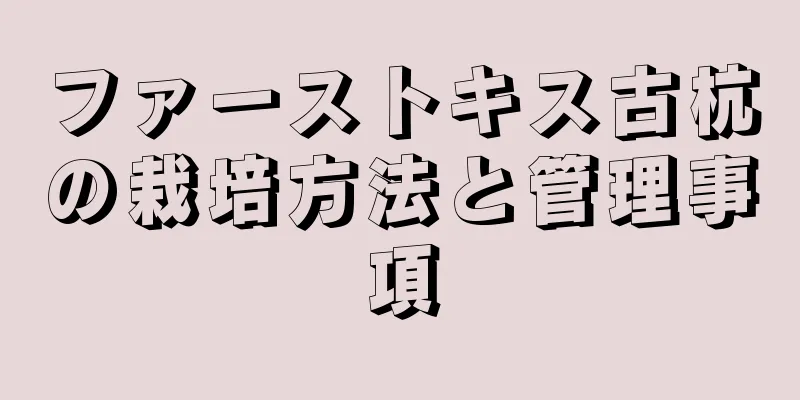 ファーストキス古杭の栽培方法と管理事項