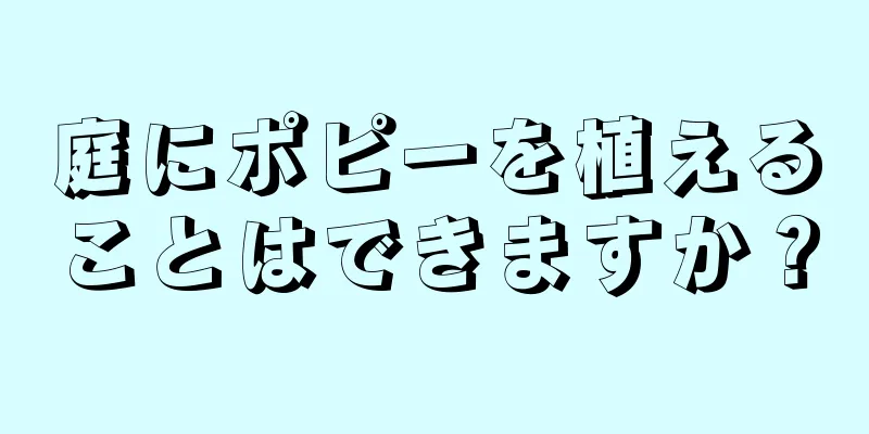庭にポピーを植えることはできますか？