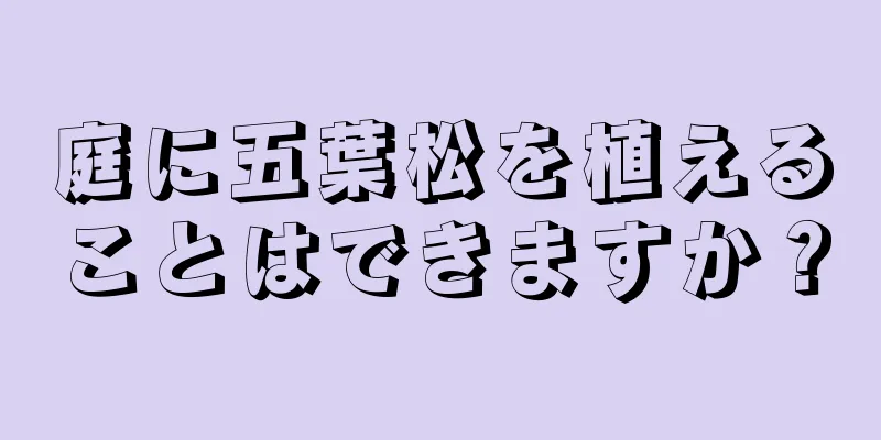 庭に五葉松を植えることはできますか？