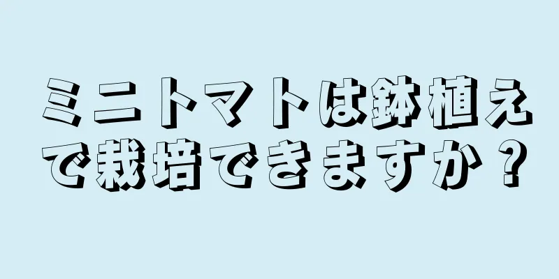 ミニトマトは鉢植えで栽培できますか？