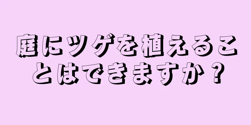 庭にツゲを植えることはできますか？