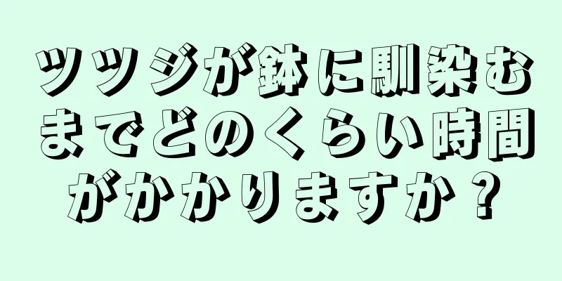 ツツジが鉢に馴染むまでどのくらい時間がかかりますか？