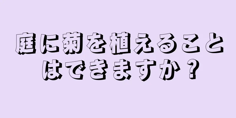 庭に菊を植えることはできますか？