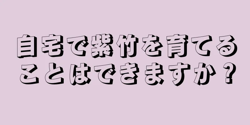 自宅で紫竹を育てることはできますか？