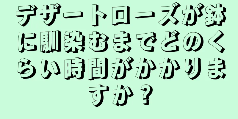 デザートローズが鉢に馴染むまでどのくらい時間がかかりますか？